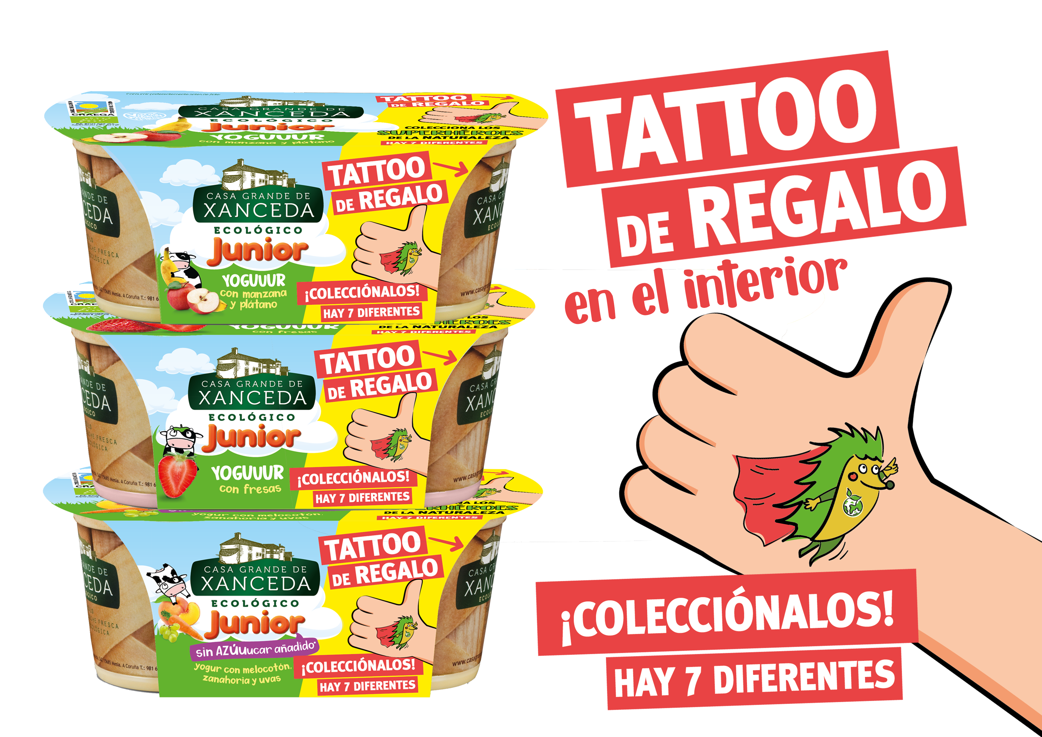 Tatuaje de regalo en el interior de los yogures Junior